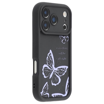 Coque iPhone 17 Pro en TPU à imprimé papillon