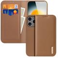 Etui Portefeuille iPhone 17 Pro en Cuir Dux Ducis Hivo - Marron