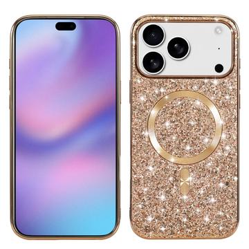 Coque iPhone 17 Pro à paillettes électrolytiques - Compatible MagSafe - Or Rose