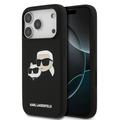 Coque en silicone liquide iPhone 17 Pro Karl Lagerfeld Double Heads