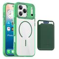 Coque MagSafe iPhone 17 Pro avec porte-cartes - Verte / Transparente