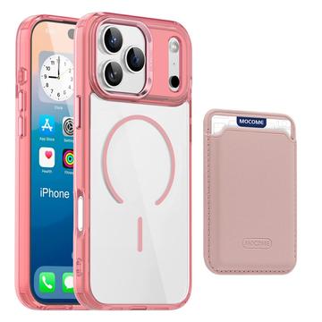 Coque MagSafe iPhone 17 Pro avec porte-cartes - Rose / Transparente