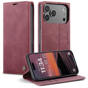 Étui Portefeuille iPhone 17 Pro Max Caseme Série 013 - Bordeaux