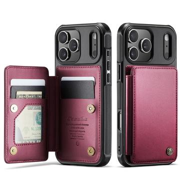 Étui Caseme C22 iPhone 17 Pro Max avec portefeuille de cartes protégé par RFID - Rouge