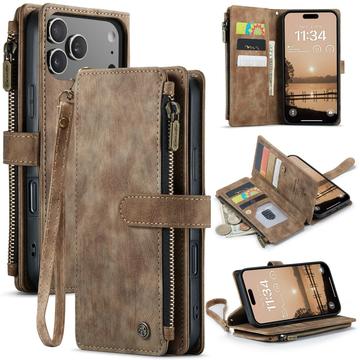 Étui Portefeuille iPhone 17 Pro Max Multifonctionnel Caseme C30 - Marron