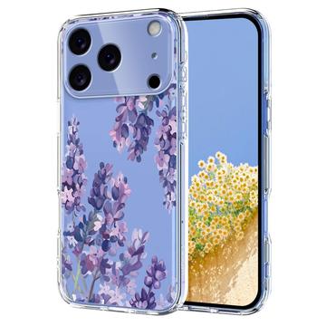 Coque iPhone 17 Pro Max en TPU à motif floral - Glycine