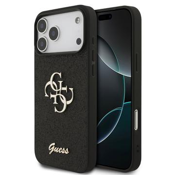 Coque iPhone 17 Pro Max Guess Fixed Glitter 4G Metal Logo - Noire