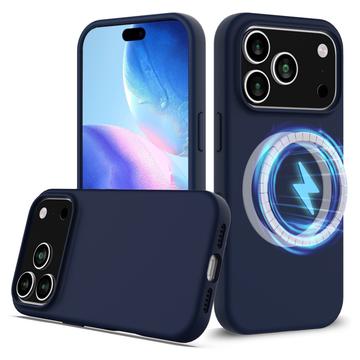 Coque iPhone 17 Pro Max en Silicone Liquide - Compatible MagSafe - Bleu Foncé