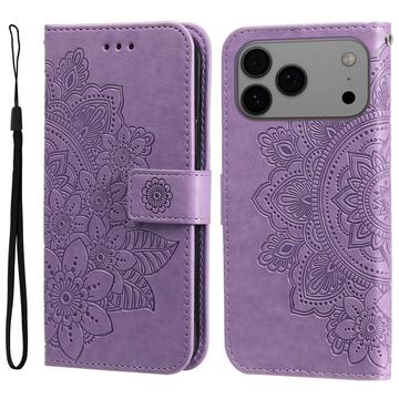 Étui Portefeuille iPhone 17 Pro Max Mandala Série - Violet