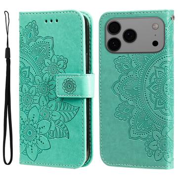 Étui Portefeuille iPhone 17 Pro Max Mandala Série - Vert