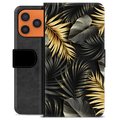 Étui Portefeuille Premium iPhone 17 Pro Max - Feuilles Dorées