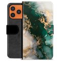 Étui Portefeuille Premium iPhone 17 Pro Max - Marbre Jade