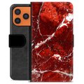 Étui Portefeuille Premium iPhone 17 Pro Max - Marbre Rouge