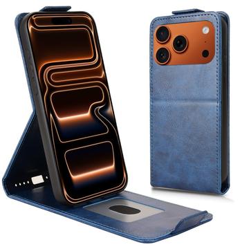 Étui à rabat vertical iPhone 17 Pro Max avec support - Bleu foncé