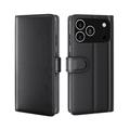 Étui Portefeuille iPhone 17 Pro Max en Cuir avec Béquille - Noir