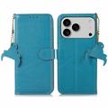 Étui Portefeuille iPhone 17 Pro Max en Cuir avec RFID - Bleu