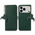 Étui Portefeuille iPhone 17 Pro Max en Cuir avec RFID - Vert