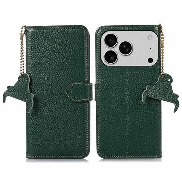 Étui Portefeuille iPhone 17 Pro Max en Cuir avec RFID - Vert