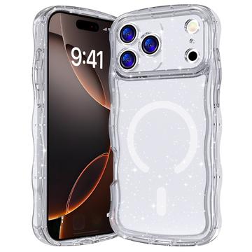 Coque MagSafe iPhone 17 Pro Max Wave-Edge Laser Glitter