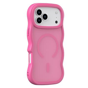 Coque hybride magnétique iPhone 17 Pro Max bord d\'onde - Rose vif