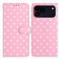 Étui portefeuille iPhone 17 Pro à motifs de pois - Rose