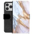 Étui Portefeuille Premium iPhone 17 Pro - Marbre Élégant
