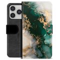 Étui Portefeuille Premium iPhone 17 Pro - Marbre Jade