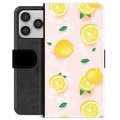 Étui Portefeuille Premium iPhone 17 Pro - Motif Citron