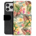 Étui Portefeuille Premium iPhone 17 Pro - Fleurs Roses