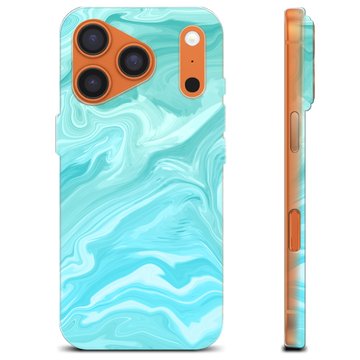 Coque iPhone 17 Pro en TPU - Marbre Bleu