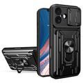 Coque Hybride iPhone 17 à Anneau Rotatif avec Protection pour Appareil Photo - Noire