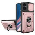Coque Hybride iPhone 17 à Anneau Rotatif avec Protection pour Appareil Photo - Rose Doré