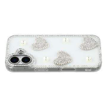 Coque hybride iPhone 17 Amour étincelant et perle - Transparente