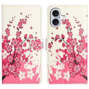 Étui Portefeuille iPhone 17 - Série Style - Fleurs Rose