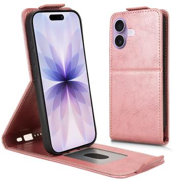 Étui à rabat vertical iPhone 17 avec support - Rose Doré