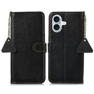 Étui Portefeuille iPhone 17 en Cuir avec RFID - Noir