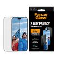 Protection d'écran confidentialité iPhone 18 Pro PanzerGlass Ultra-Wide Fit EasyAligner 2-Way - 9H - Bord noir