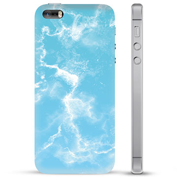 Coque iPhone 5/5S/SE en TPU - Marbre Bleu