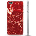 Coque iPhone 5/5S/SE en TPU - Marbre Rouge