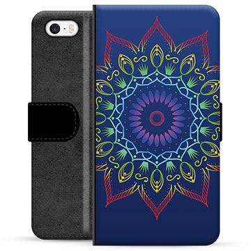 Étui Portefeuille Premium iPhone 5/5S/SE - Mandala Coloré