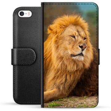 Étui Portefeuille Premium iPhone 5/5S/SE - Lion