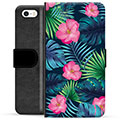 Étui Portefeuille Premium iPhone 5/5S/SE - Fleurs Tropicales