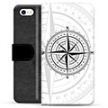 Étui Portefeuille Premium iPhone 5/5S/SE - Boussole