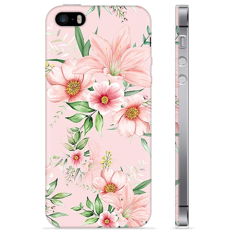 Coque iPhone 5/5S/SE en TPU - Fleurs à L\'aquarelle