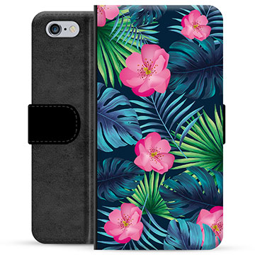 Étui Portefeuille Premium iPhone 6 / 6S - Fleurs Tropicales