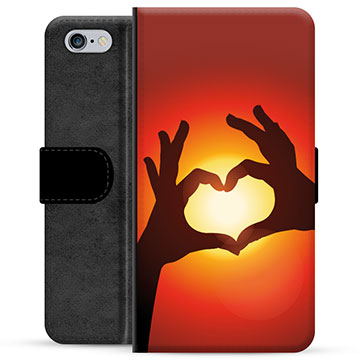 Étui Portefeuille Premium iPhone 6 / 6S - Silhouette de Coeur