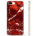 Coque iPhone 7 Plus / iPhone 8 Plus en TPU - Marbre Rouge