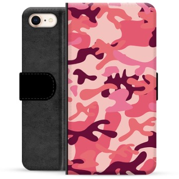 Étui Portefeuille Premium iPhone 7/8/SE (2020)/SE (2022) - Camouflage Rose