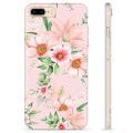 Coque iPhone 7 Plus / iPhone 8 Plus en TPU - Fleurs à L'aquarelle