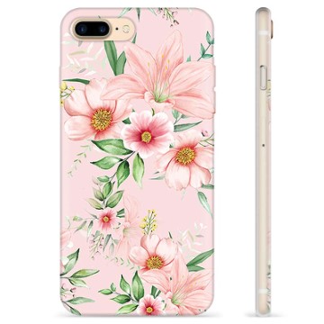 Coque iPhone 7 Plus / iPhone 8 Plus en TPU - Fleurs à L\'aquarelle